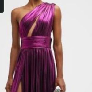 $780 Bronx And Banco Womens Purple One-Shoulder Cutout Satin Dress Sz US/12
